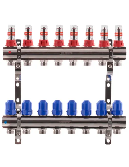 Колектор для теплої підлоги Koer KR.1110-08 8 виходів, з витратомірами