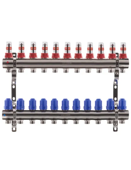 Колектор для теплої підлоги Koer KR.1110-11 11 виходів, з витратомірами