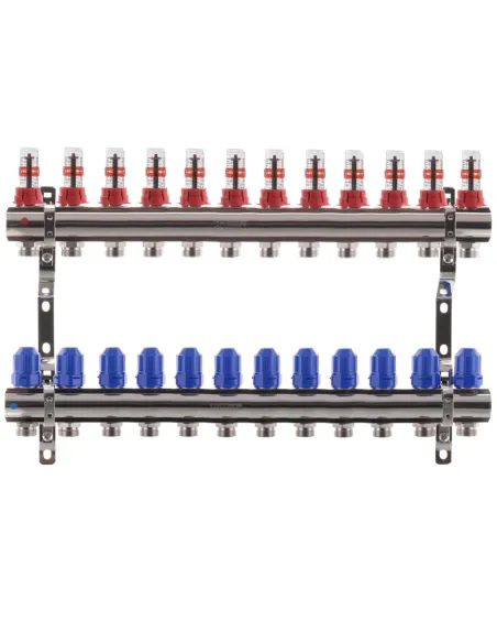 Коллектор для теплого пола Koer KR.1110-12 12 выходов, с расходомерами