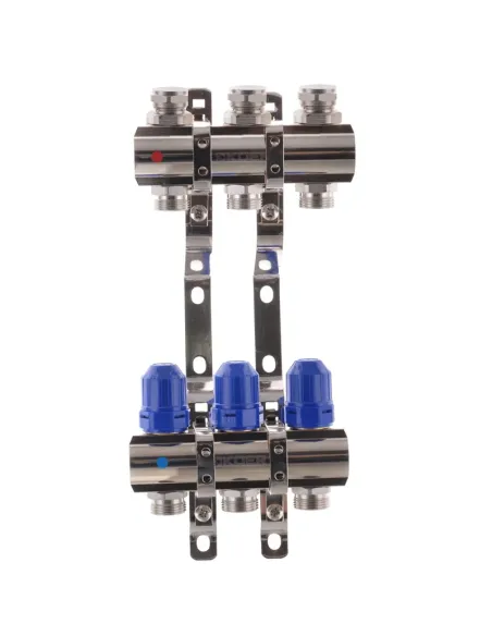 Колектор для теплої підлоги Koer KR.1100-03 3 виходи, з термостатичними клапанами