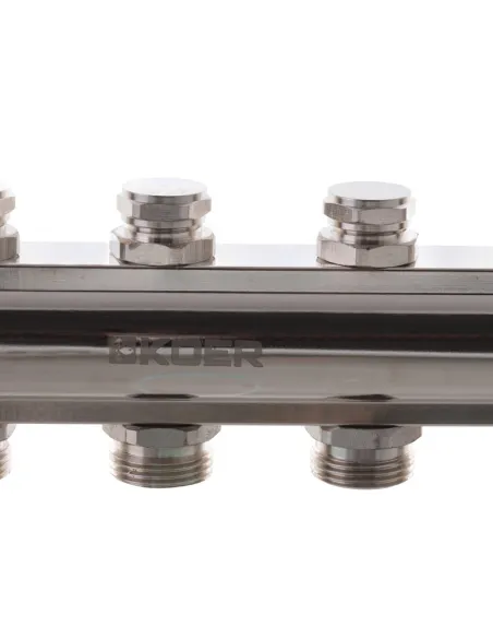 Коллектор для теплого пола Koer KR.1100-06 6 выходов, с термостатическими клапанами