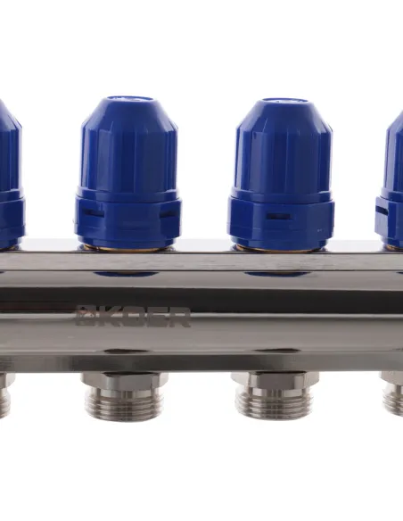 Колектор для теплої підлоги Koer KR.1100-06 6 виходів, з термостатичними клапанами