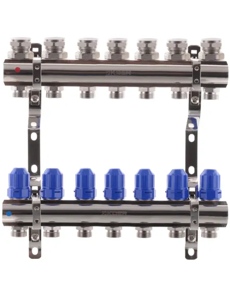 Колектор для теплої підлоги Koer KR.1100-07 7 виходів, з термостатичними клапанами