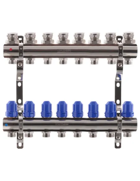Колектор для теплої підлоги Koer KR.1100-08 8 виходів, з термостатичними клапанами