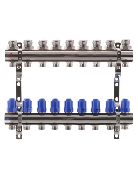Коллектор для теплого пола Koer KR.1100-09 9 выходов, с термостатическими клапанами