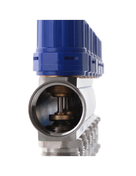 Колектор для теплої підлоги Koer KR.1100-09 9 виходів, з термостатичними клапанами