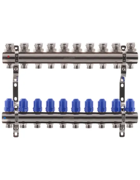 Коллектор для теплого пола Koer KR.1100-10 10 выходов, с термостатическими клапанами