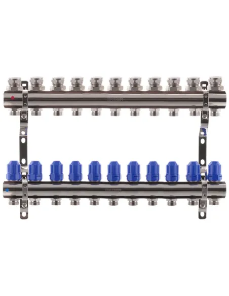 Коллектор для теплого пола Koer KR.1100-11 11 выходов, с термостатическими клапанами Коллектор для теплого пола Koer KR.1100-11 11 выходов, с термостатическими клапанами