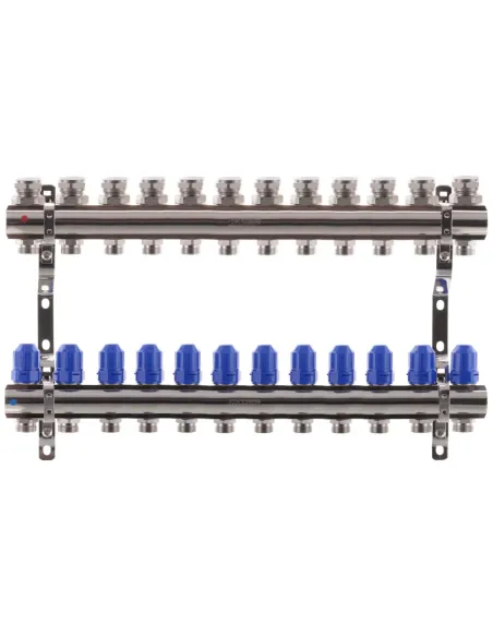 Коллектор для теплого пола Koer KR.1100-12 12 выходов, с термостатическими клапанами