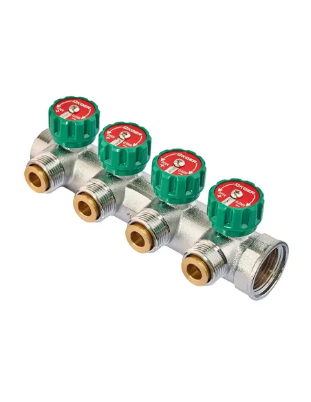 Колектор для теплої підлоги Koer KR.1127-4 Ways 4 виходу, вентильний, з адаптером