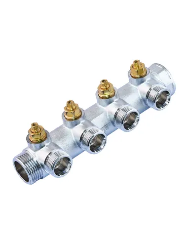 Колектор для теплої підлоги Koer KR.1127-4 Ways 4 виходу, вентильний, з адаптером