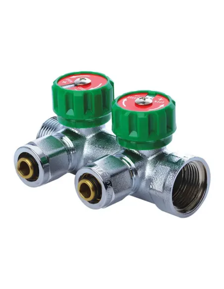 Коллектор для теплого пола Koer KR.1121-2 Ways 2 выхода, вентильний, с фитингом Коллектор для теплого пола Koer KR.1121-2 Ways 2 выхода, вентильний, с фитингом