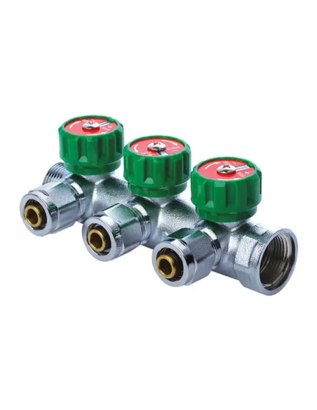 Коллектор для теплого пола Koer KR.1121-3 Ways 3 выхода, вентильний, с фитингом