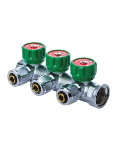 Коллектор для теплого пола Koer KR.1122-3 Ways 3 выхода, вентильний, с фитингом