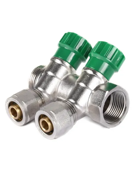 Коллектор для теплого пола Koer KR.1123-2 Ways 2 выхода, вентильний, с фитингом