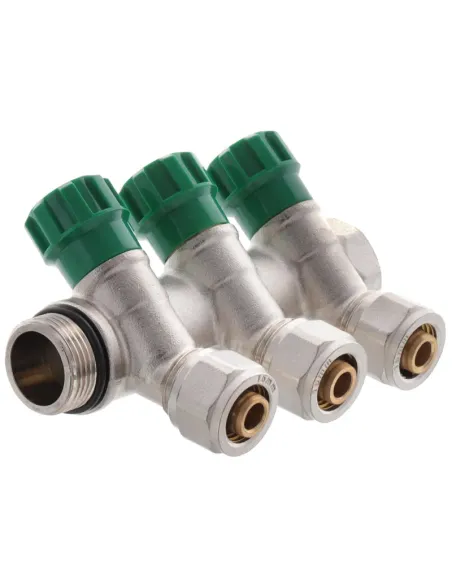 Коллектор для теплого пола Koer KR.1123-3 Ways 3 выхода, вентильний, с фитингом