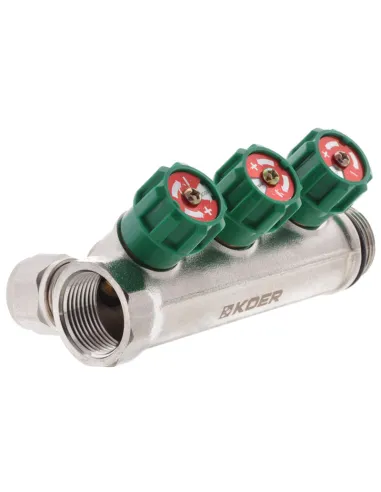 Коллектор для теплого пола Koer KR.1123-3 Ways 3 выхода, вентильний, с фитингом