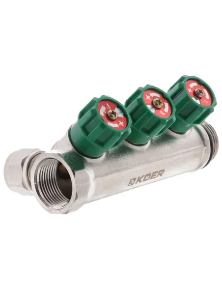 Коллектор для теплого пола Koer KR.1123-3 Ways 3 выхода, вентильний, с фитингом