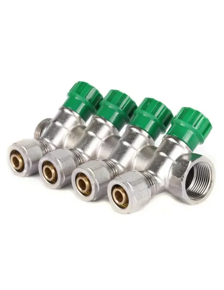 Колектор для теплої підлоги Koer KR.1123-4 Ways 4 виходи, вентильний, з фітингом