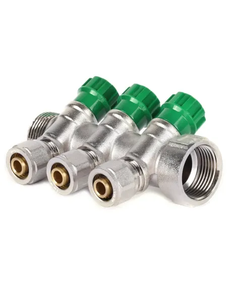 Колектор для теплої підлоги Koer KR.1124-3 Ways 3 виходу, вентильний, з фітингом