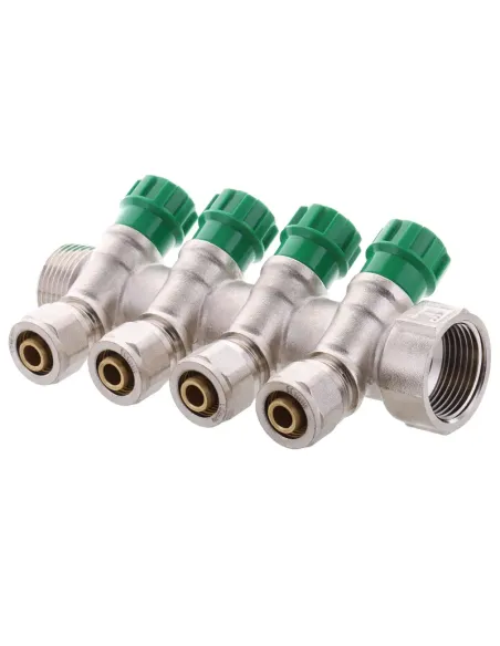 Коллектор для теплого пола Koer KR.1124-4 Ways 4 выхода, вентильний, с фитингом