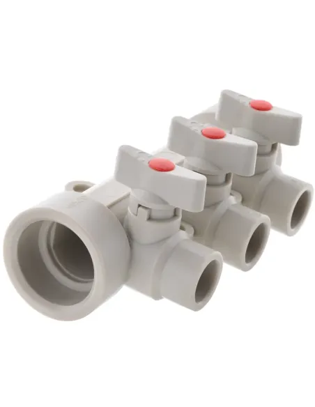 Коллектор для ППР труб Koer K0170.PRO 3 выхода, с шаровыми кранами