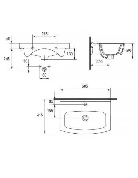 Керамическая мебельная раковина Cersanit Cersania 60