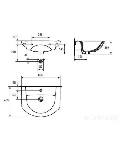Керамическая мебельная раковина Cersanit Libra 60