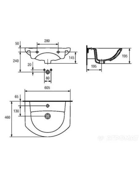 Керамическая мебельная раковина Cersanit Libra 60