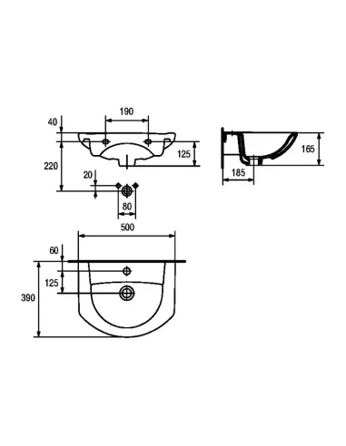 Керамічна меблева раковина Cersanit Libra 50