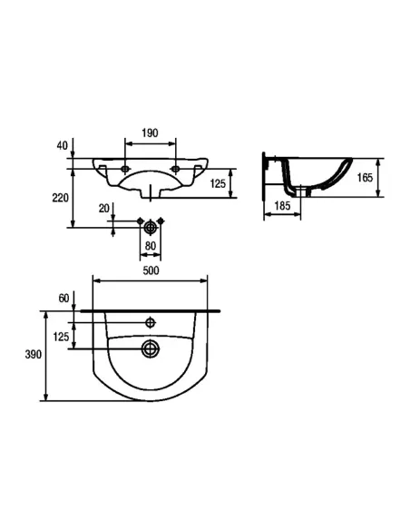 Керамічна меблева раковина Cersanit Libra 50