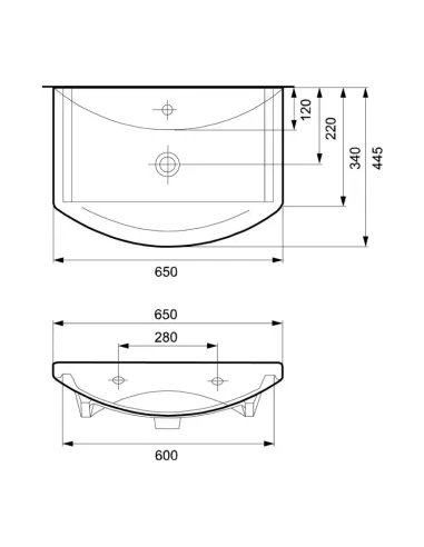 Керамическая раковина настенная Cersanit Omega 65, мебельная купить в Днепре и Киеве - цена от КТУ