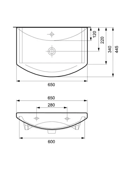 Керамическая раковина настенная Cersanit Omega 65, мебельная купить в Днепре и Киеве - цена от КТУ