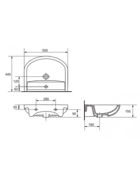 Керамическая раковина настенная Cersanit Arteco 55, мебельная купить в Днепре и Киеве - цена от КТУ