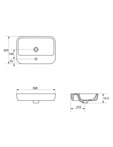 Керамическая раковина накладная Cersanit Caspia 60 купить в Днепре и Киеве - цена от КТУ