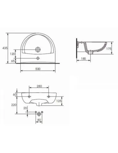 Керамическая раковина настенная Cersanit President 50 купить в Днепре и Киеве - цена от КТУ