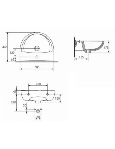 Керамическая раковина настенная Cersanit President 50 купить в Днепре и Киеве - цена от КТУ