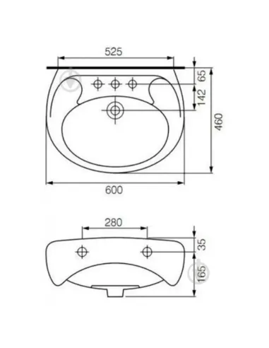 Умывальник для ванной комнаты Cersanit Еко 60 (с отверстием) купить в Днепре и Киеве - цена от КТУ
