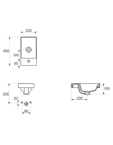 Умывальник мебельный Cersanit Moduo 40x22, с отверстием купить в Днепре и Киеве - цена от КТУ
