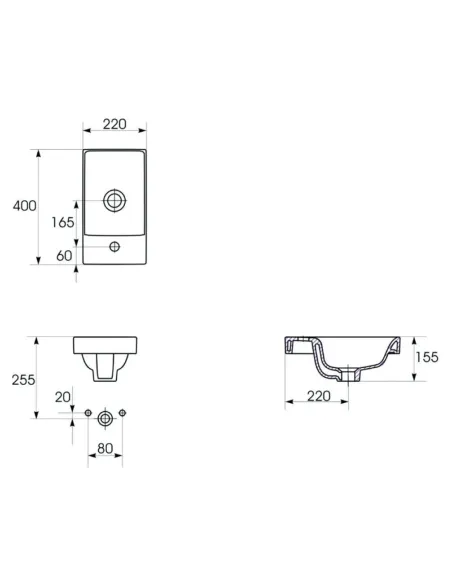 Умывальник мебельный Cersanit Moduo 40x22, с отверстием купить в Днепре и Киеве - цена от КТУ