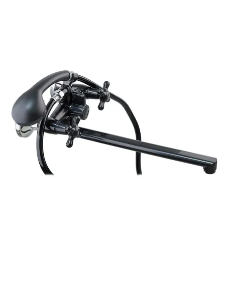 Змішувач для ванни Plamix Sirius-140 Black двовентильний, ABS-пластик