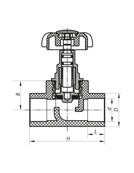 Вентиль прохідний для PPR труб Koer K0187.PRO 50 мм