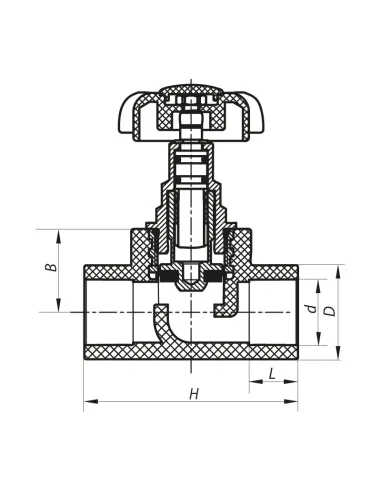 Вентиль проходной для PPR труб Koer K0188.PRO 63 мм