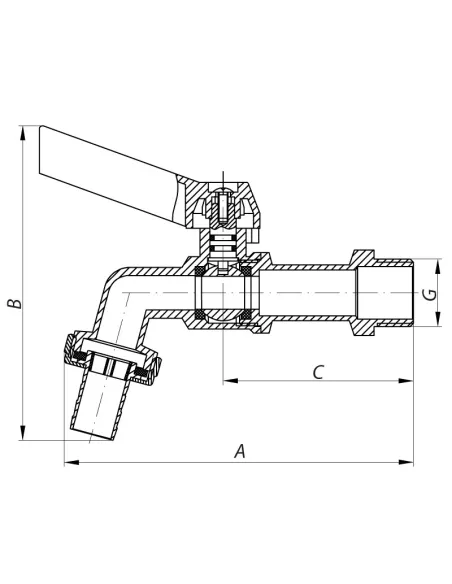 Кран для полива Koer KR.251 1/2 дюйма с конектором