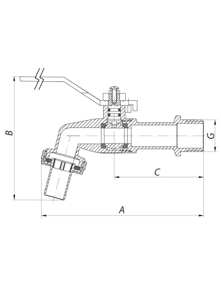 Кран для полива Koer KR.256 1/2 дюйма с конектором
