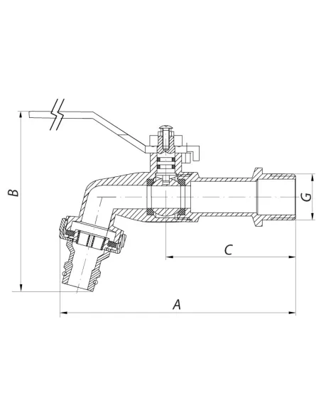 Кран для полива Koer KR.257 1/2 дюйма с конектором