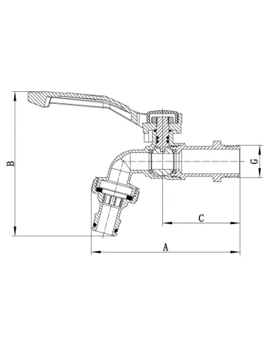 Кран для полива Koer KR.247 1/2 дюйма с конектором