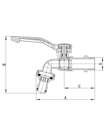 Кран для полива Koer KR.247 1/2 дюйма с конектором