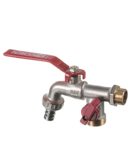 Кран для полива Koer KR.248 1/2 дюйма с конектором и дополнительным выходом