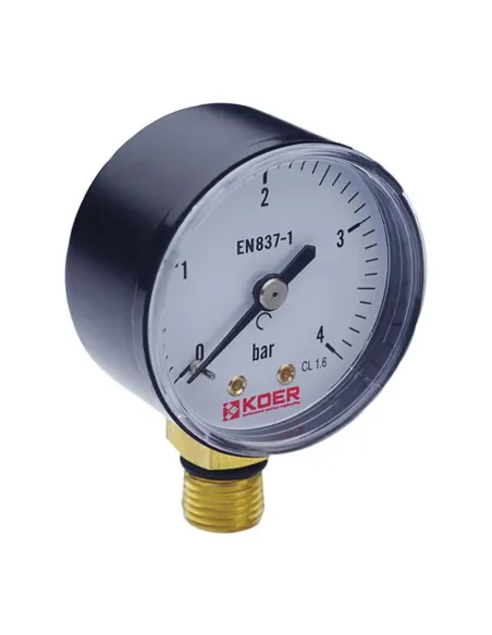 Манометр Koer KM.502R 50 мм, 4 Бар, з нижнім підключенням